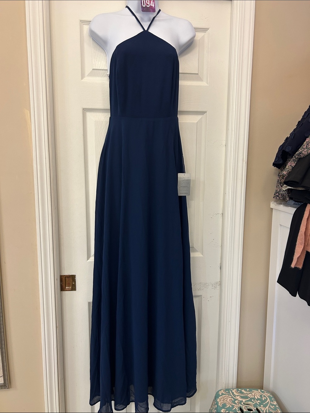 Lulu's Navy Halter Maxi Dress